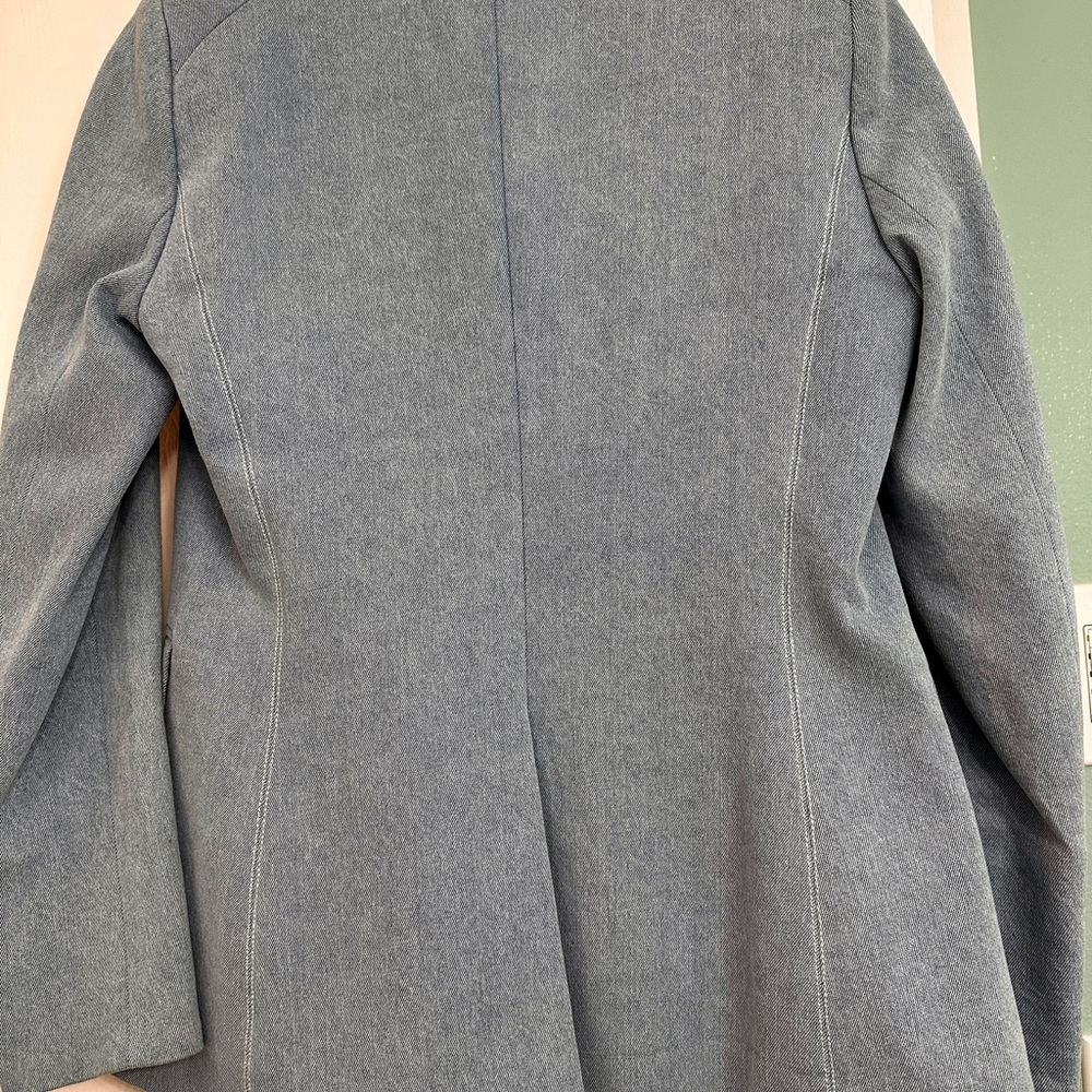 Veronica Beard Light Denim Double-Breasted Dickey Blazer - Picture 5 of 6